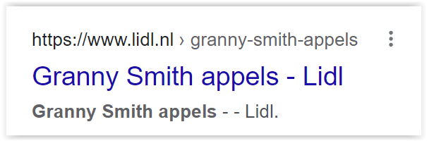 Visuele signalen - LIDL Granny Smith Appels zonder zintuigelijke tekst